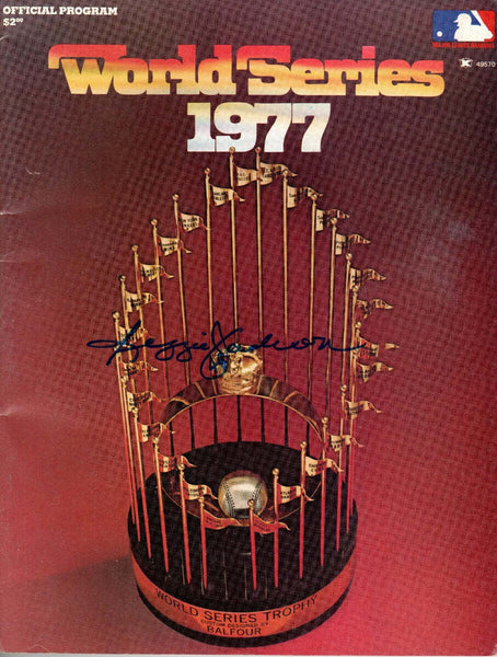 Reggie Jackson Autographed New York Yankees 1977 World Series Program Beckett