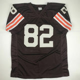 Autographed/Signed OZZIE NEWSOME HOF 99 Cleveland Brown Football Jersey JSA COA