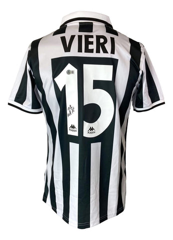 Christian Vieri Signed Juventus White Soccer Jersey BAS