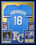 FRAMED KANSAS CITY ROYALS BRET SABERHAGEN AUTOGRAPHED SIGNED JERSEY JSA COA