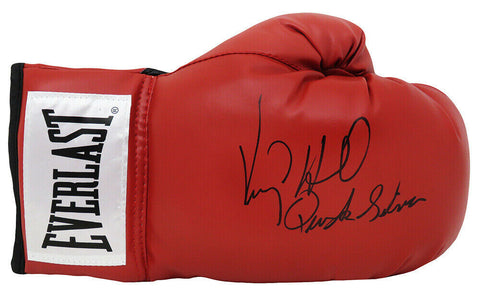 Virgil Hill Signed Everlast Red Boxing Glove w/Quicksilver - SCHWARTZ COA