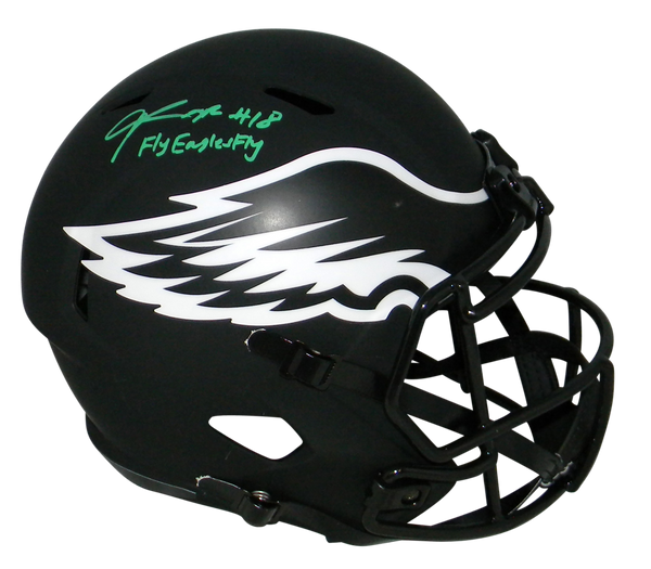 JALEN REAGOR SIGNED PHILADELPHIA EAGLES ECLIPSE FULL SIZE SPEED HELMET BECKETT