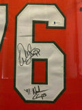 Warren Sapp Signed Miami Hurricanes 36"x 39" Custom Framed Jersey (Beckett COA)