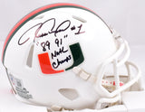 Jessie Armstead Signed Miami Hurricanes Speed Mini Helmet w/ Insc.- Beckett W