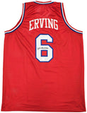 76ERS JULIUS "DR. J" ERVING AUTOGRAPHED SIGNED RED JERSEY BECKETT WITNESS 232614