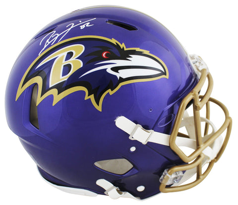 Ravens Ray Lewis Authentic Signed Flash Full Size Speed Proline Helmet BAS Wit