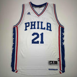 Autographed/Signed Joel Embiid Philadelphia White Basketball Jersey JSA COA/LOA