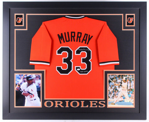 Eddie Murray Signed Orioles 35x43 Custom Framed Jersey Inscribed "HOF 2003"(JSA)