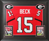 Georgia Carson Beck Authentic Signed Red Pro Style Framed Jersey BAS Witnessed