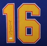 BRETT HULL (Blues blue SKYLINE) Signed Autographed Framed Jersey JSA