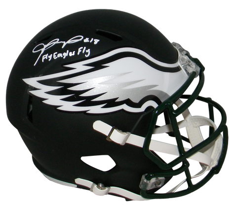 JALEN REAGOR SIGNED PHILADELPHIA EAGLES BLACK FULL SIZE SPEED HELMET BECKETT