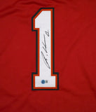 Rachaad White Autographed Red Pro Style Jersey - Beckett W Hologram *Black