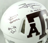 Johnny Manziel Signed Texas A&M Speed Authentic F/S Helmet W/5 Insc-Beckett Auth