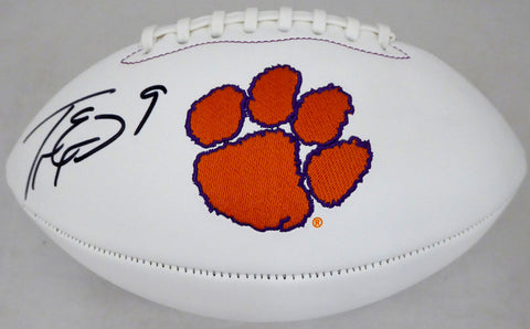 TRAVIS ETIENNE AUTOGRAPHED CLEMSON TIGERS WHITE LOGO FOOTBALL BECKETT BAS 193985