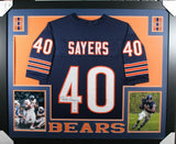 GALE SAYERS (Chicago Bears navy SKYLINE) Signed Autographed Framed Jersey JSA