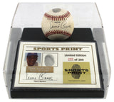 Cubs Ernie Banks Signed Thumbprint Baseball LE #'d/200 w/ Display Case BAS