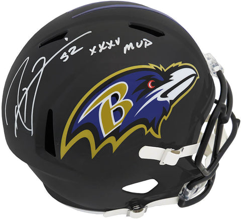 Ray Lewis Signed Ravens Riddell Full Size Speed Rep Helmet w/SB MVP - (SS COA)