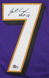 Jonathan Ogden "HOF 13" Authentic Signed Purple Pro Style Jersey BAS Witnessed 2