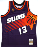 Steve Nash Signed Suns Mitchell & Ness Swingman Purple Jersey- Beckett W Holo