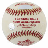 Yankees Derek Jeter Signed 1998 WS Logo Oml Baseball w/ Case MLB #AR012837