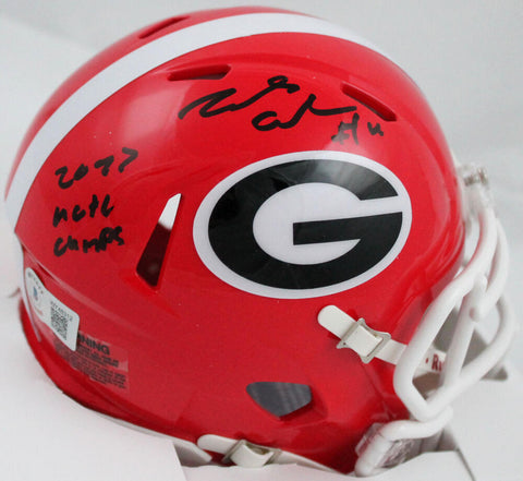 James Cook Signed Georgia Bulldogs Speed Mini Helmet w/Natl Champs-BeckettW Holo