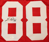 Evan Engram Signed Red Giants Jersey (JSA) New York 1st Rd Pick 2017 Draft T.E.