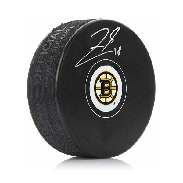 Pavel Zacha Boston Bruins Autographed Signed Logo Puck JSA PSA Pass