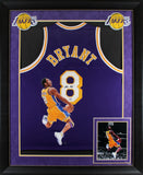 Lakers Kobe Bryant Signed Hand Painted Purple Framed Jersey Rookie Era Sig PSA