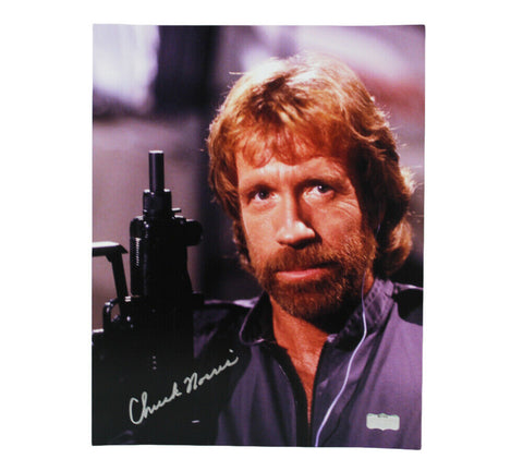 Chuck Norris Signed Delta Force Unframed 11x14 Photo - Close Up w/Gun