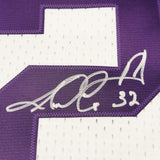 JAZZ KARL MALONE AUTOGRAPHED WHITE & PURPLE M&N JERSEY L BECKETT 211876