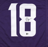 Justin Jefferson Autographed Purple Pro Style Jersey - Beckett W Hologram *Black