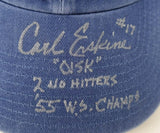 Carl Erskine 3xInscribed & Signed Brooklyn Dodgers Hat / Cap (JSA COA)