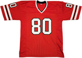 ATLANTA FALCONS ANDRE RISON AUTOGRAPHED RED JERSEY "84 TD" JSA STOCK #233379