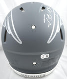 Tedy Bruschi Signed Patriots F/S Slate Speed Authentic Helmet - Beckett W Holo