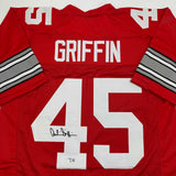 Autographed/Signed Archie Griffin Ohio State Red College Football Jersey BAS COA