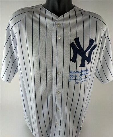 Clete Boyer & Johnny Blanchard Signed New York Yankees Majestic Jersey, JSA COA