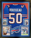 Gregory Rousseau Signed Buffalo Bills Jersey Framed Display (JSA Witness COA)