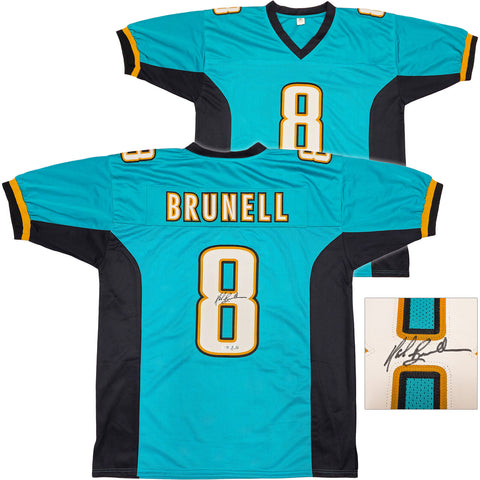 JACKSONVILLE JAGUARS MARK BRUNELL AUTOGRAPHED TEAL JERSEY BECKETT BAS QR 234540