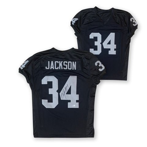 Bo Jackson Autographed Los Angeles Signed Black Football Jersey Beckett COA