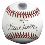 Phillies Steve Carlton Signed Thumbprint Baseball LE #'d/200 w/ Display Case BAS