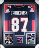 ROB GRONKOWSKI (Patriots blue TOWER) Signed Autographed Framed Jersey JSA