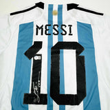 Autographed/Signed Lionel Leo Messi Argentina Blue/White Jersey BAS COA/LOA #2