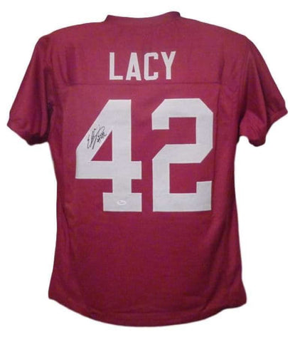 Eddie Lacy Autographed/Signed Alabama Crimson Tide XL Red Jersey JSA 12023