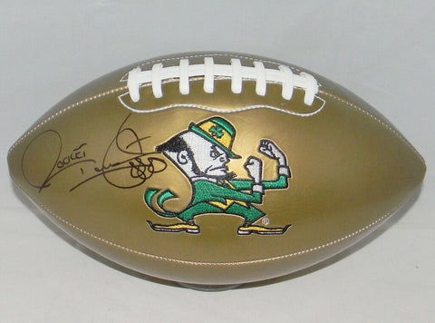 RAGHIB ROCKET ISMAIL AUTOGRAPHED SIGNED NOTRE DAME IRISH GOLD LOGO FOOTBALL JSA