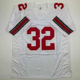 Autographed/Signed Treyveon Henderson Ohio State White Jersey Beckett BAS COA