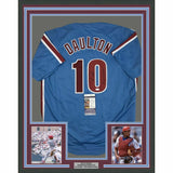 FRAMED Autographed/Signed DARREN DAULTON 33x42 Philadelphia Blue Jersey JSA COA