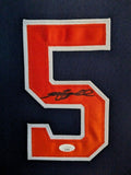 SUEDE FRAMED HOUSTON ASTROS JEFF BAGWELL AUTOGRAPHED SIGNED JERSEY JSA COA