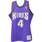 Chris Webber Signed M&N Sacramento Kings Purple Jersey FAN 44659