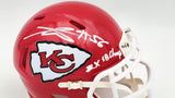 GEORGE KARLAFTIS AUTOGRAPHED CHIEFS RED MINI HELMET 2X SB CHAMPS BECKETT 224841