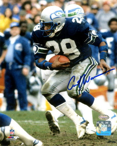 CURT WARNER AUTOGRAPHED SIGNED 8X10 PHOTO SEATTLE SEAHAWKS MCS HOLO 124702